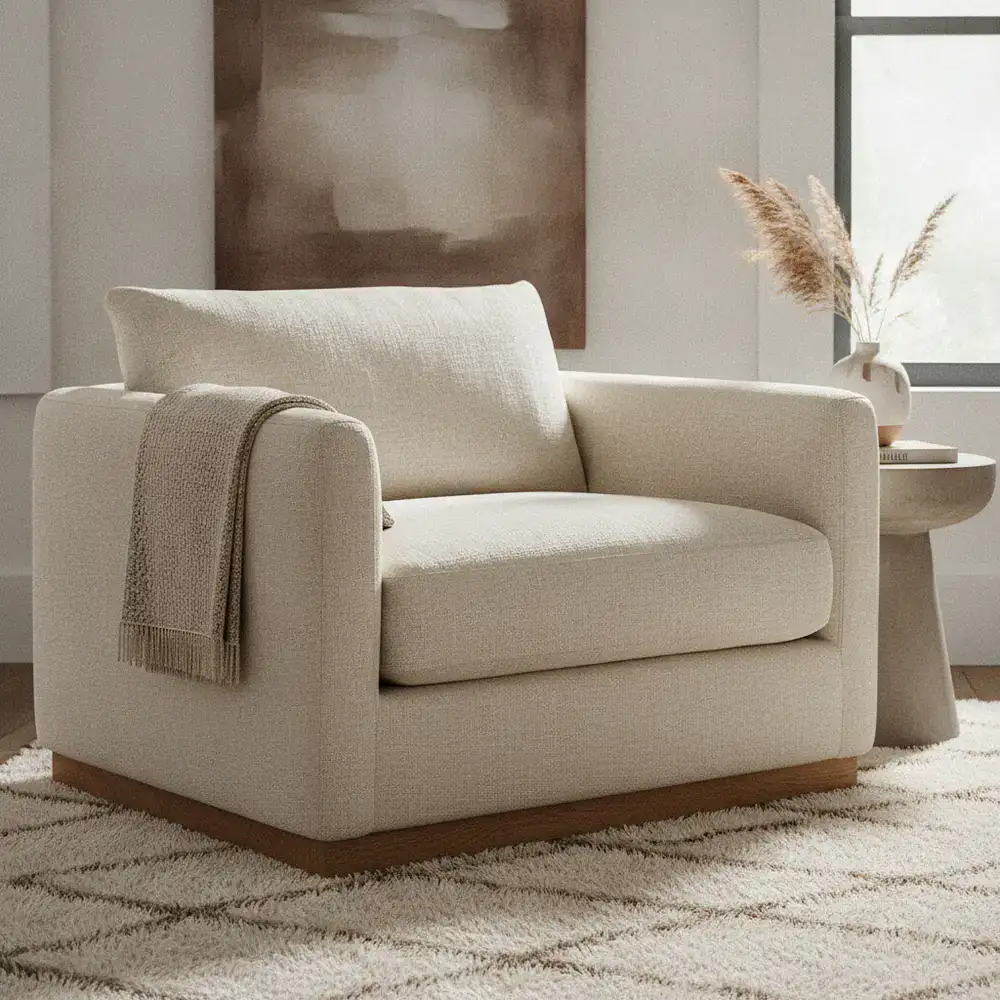 The Haven Armchair in linen