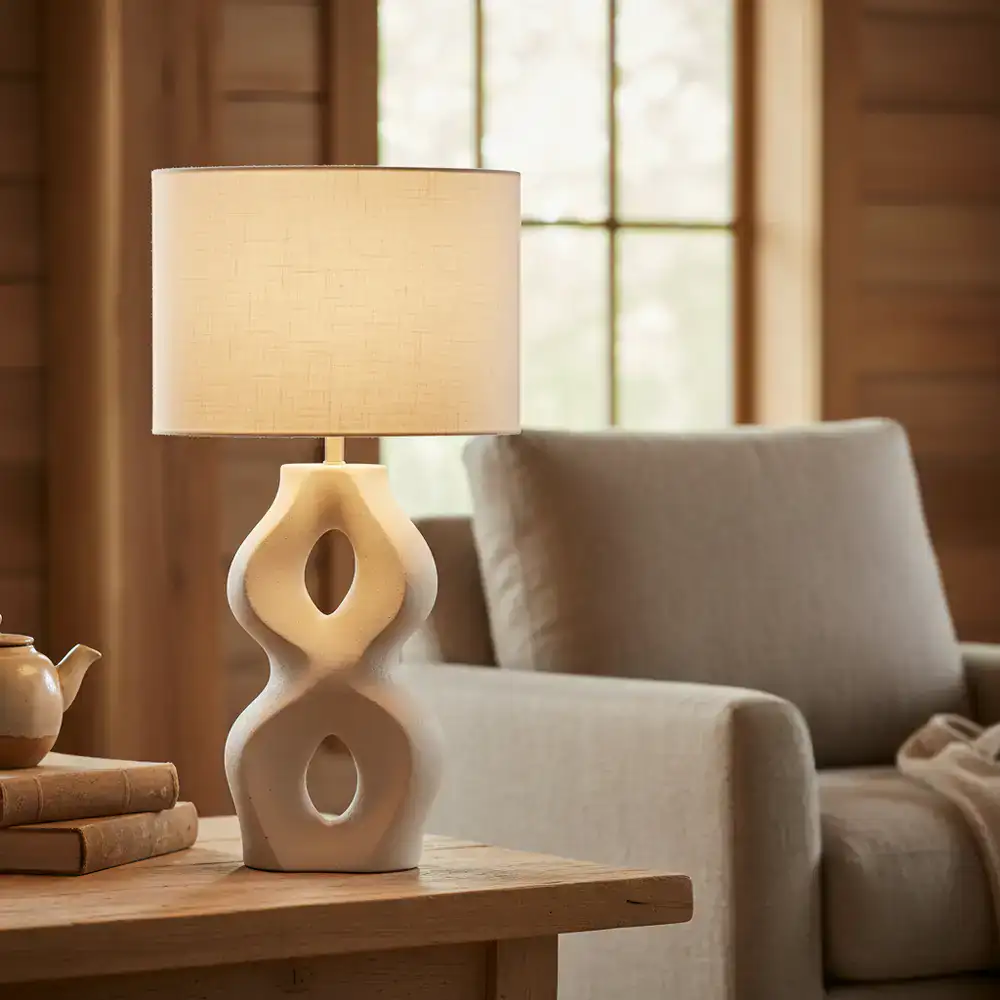 Sculptural ceramic table lamp